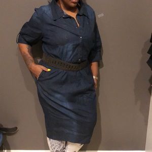 A jumpsuit converted into a dress